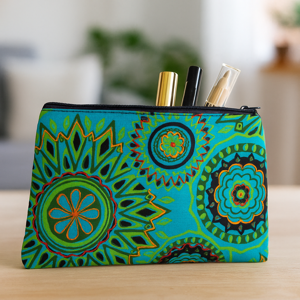 Large Printed & Embroidered Cotton Purse