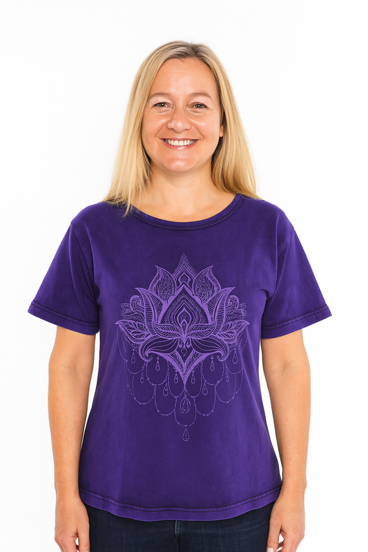 Lotus Print T - Shirt Top