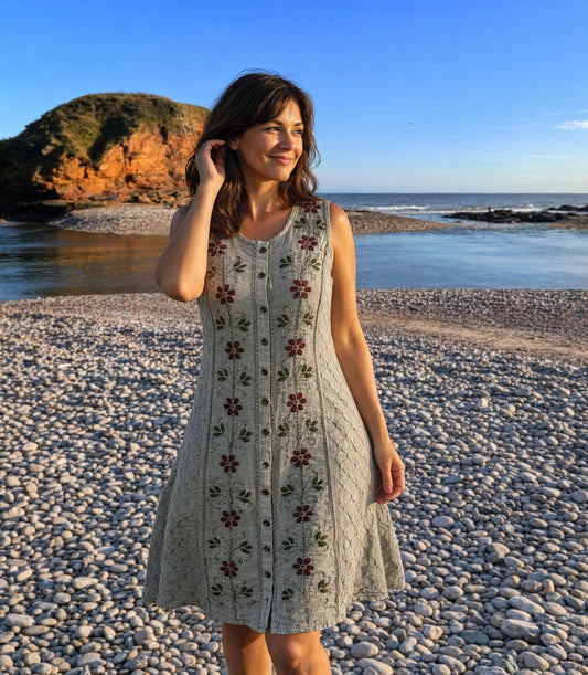 Embroidered Viscose Dress