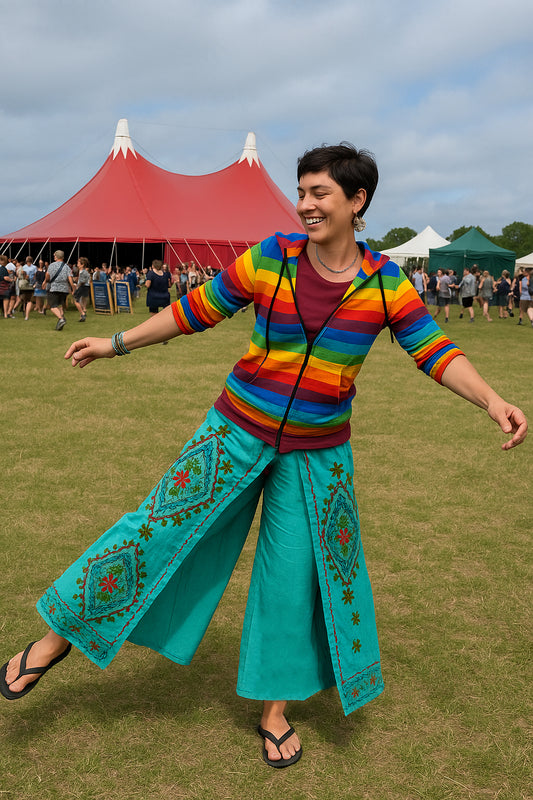 Embroidered Fisherman Style Trousers