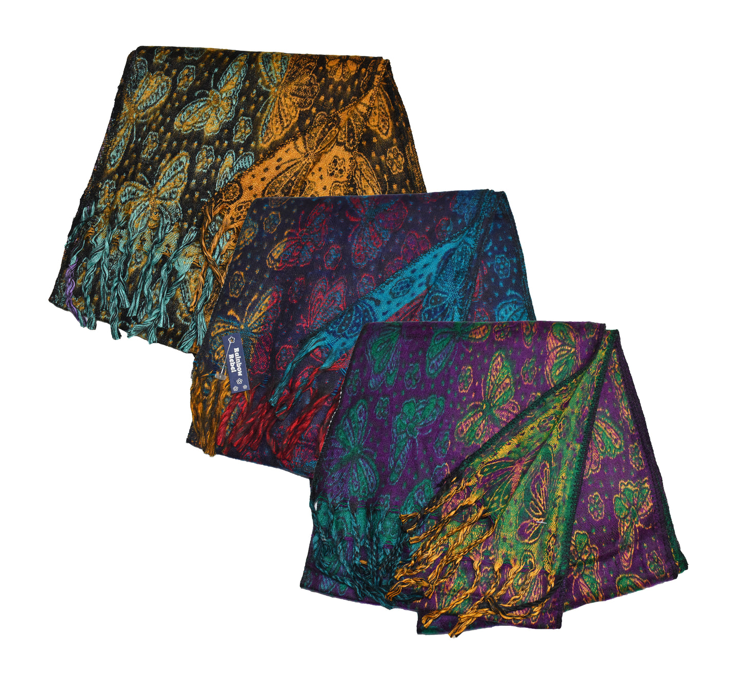 Butterfly Pattern Fleece Scarf