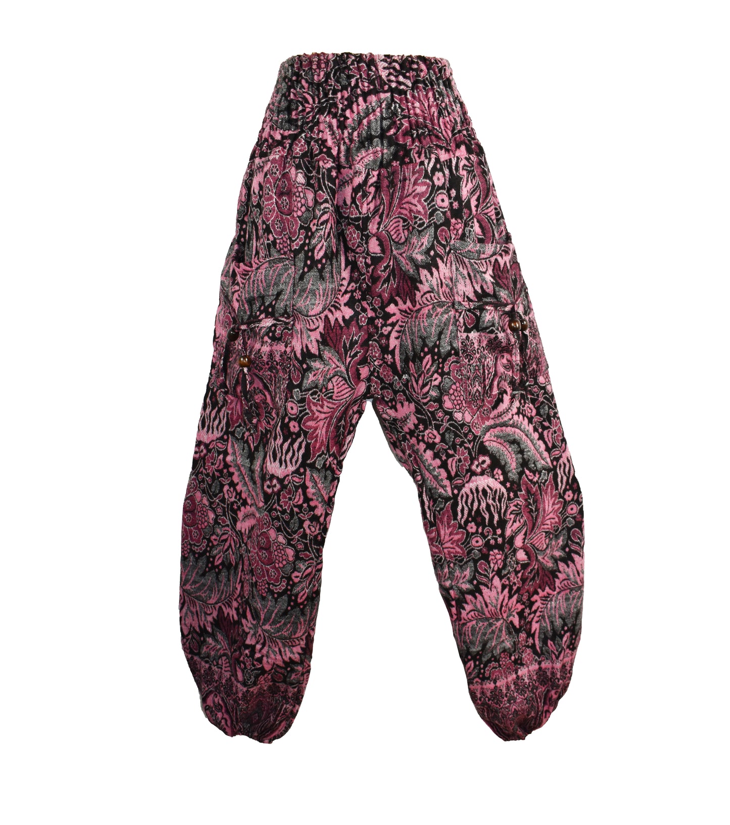Acrylic Fleece Floral Harem Trousers