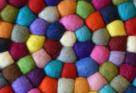 Large Multicoloured Felt Ball Mat 20cm