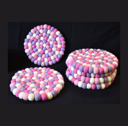 Large Light Pink Felt Ball Mat 20cm