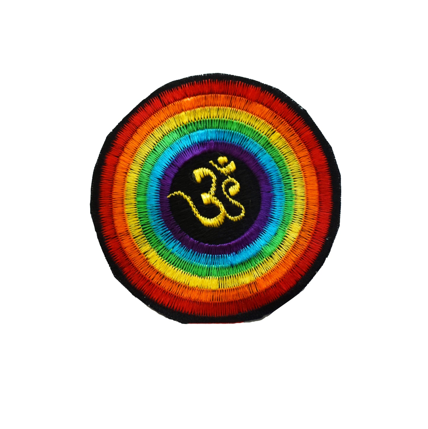 Rainbow Om Sew on Patch 8cm