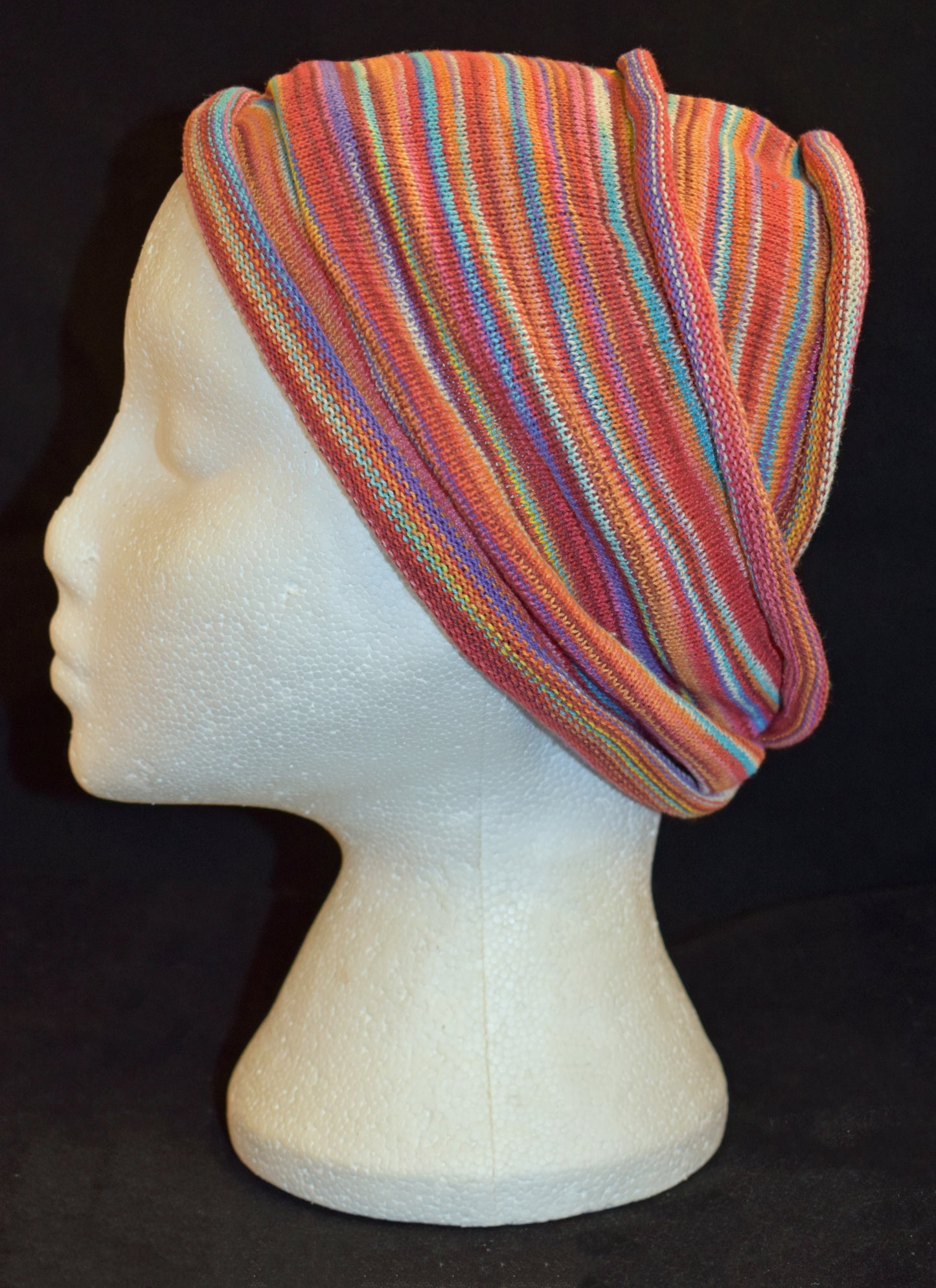 Double Length Striped Cotton Hair Band