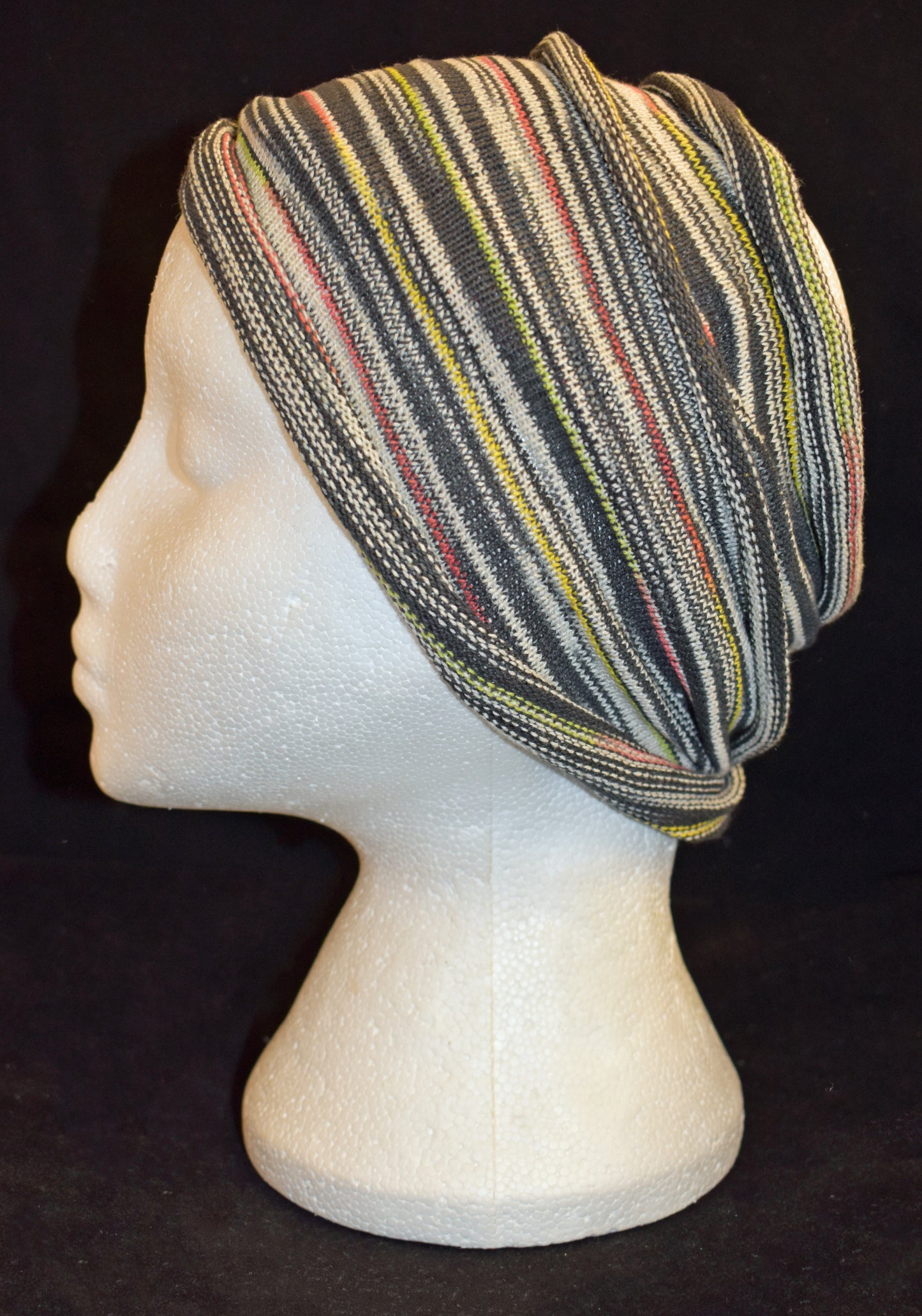 Double Length Striped Cotton Hair Band