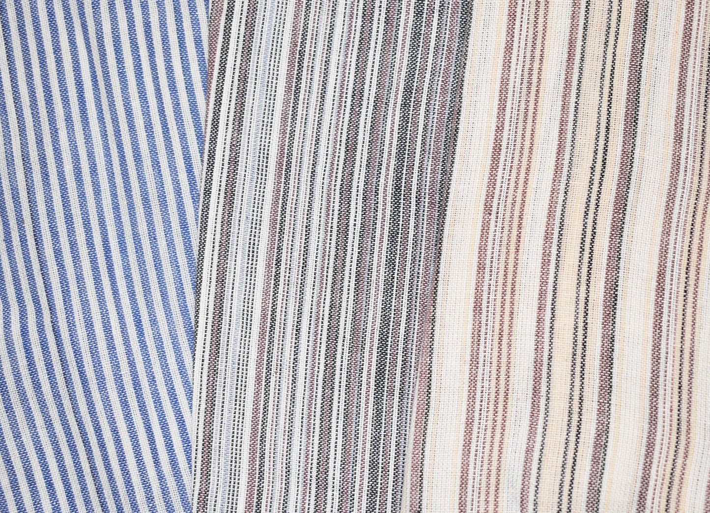 Striped Cotton Collarless Shirt