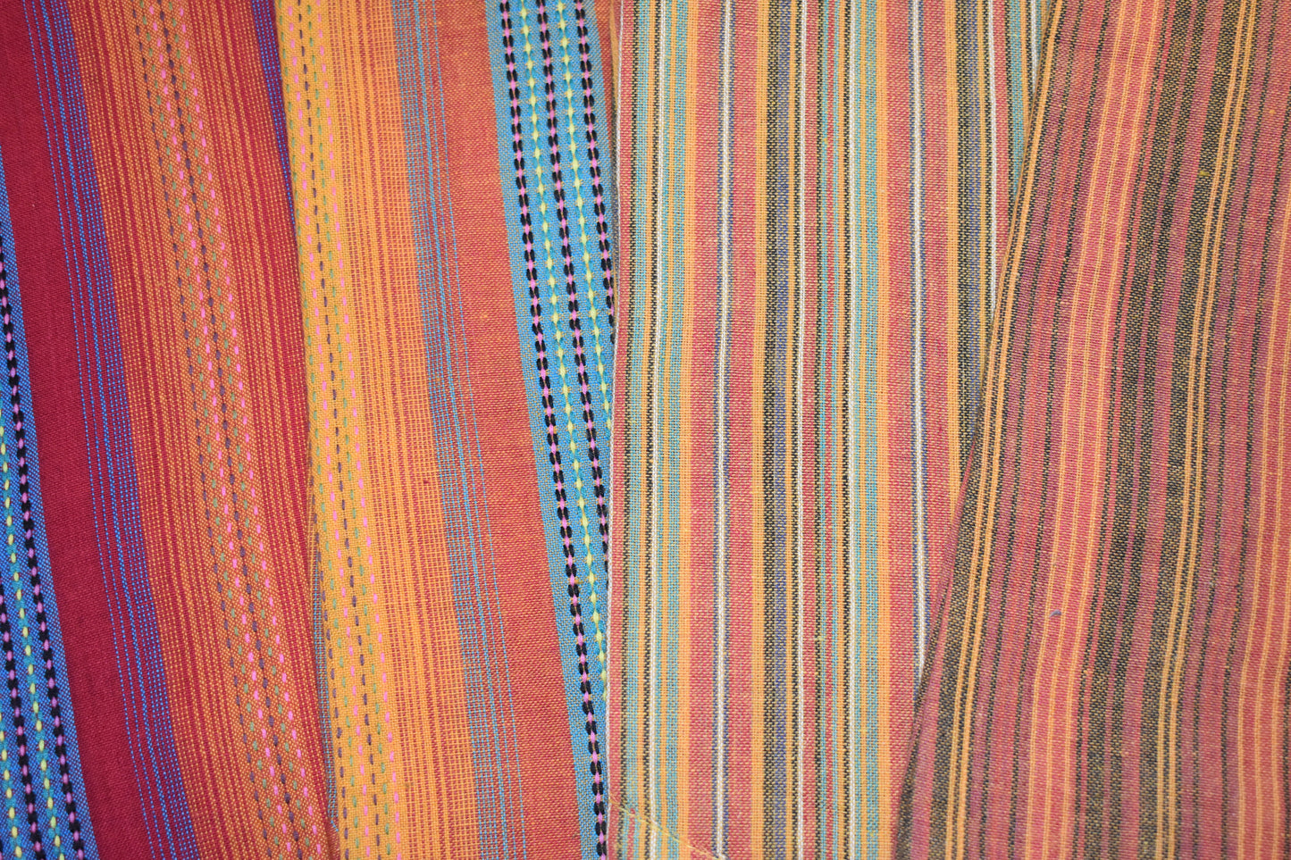 Striped Cotton Collarless Shirt