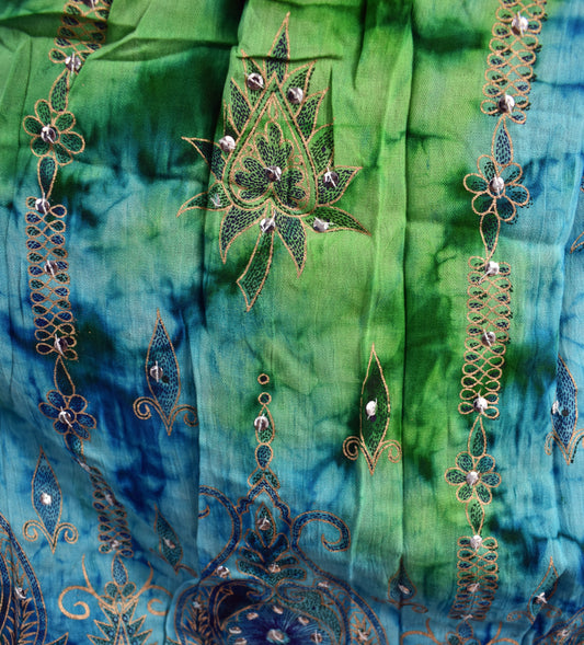 Gold Print Tie Dye Indian Rayon Skirts