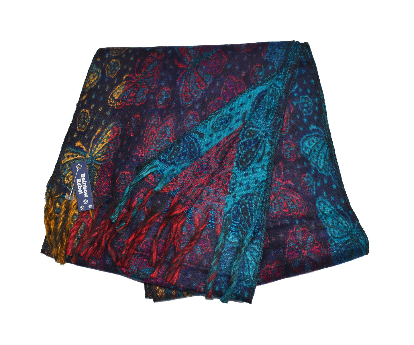 Butterfly Pattern Fleece Scarf