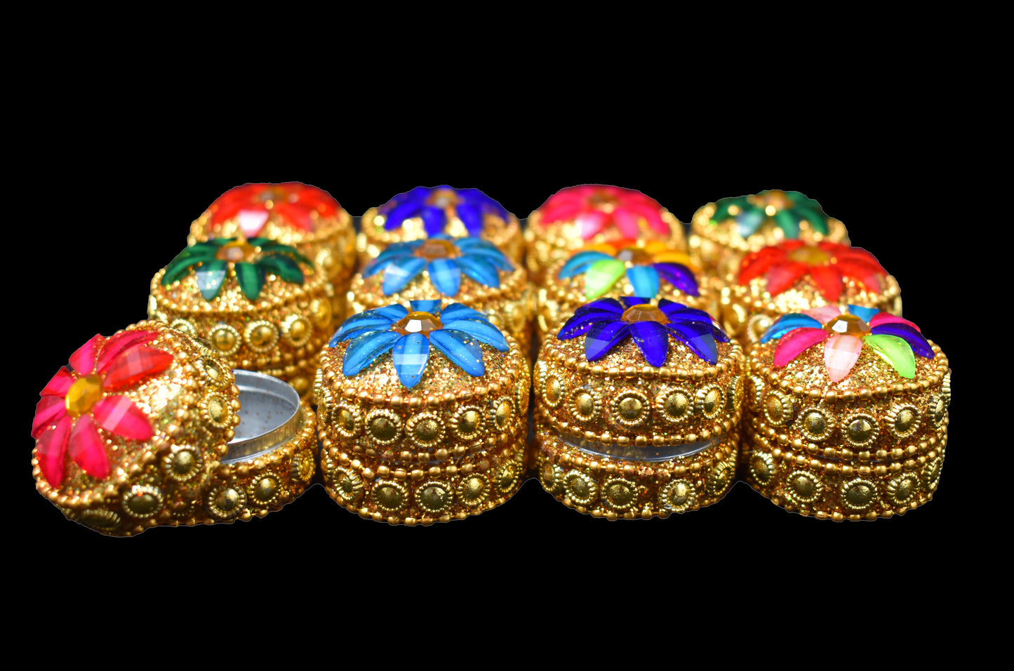 Gold Trinket Pill Boxes x 12