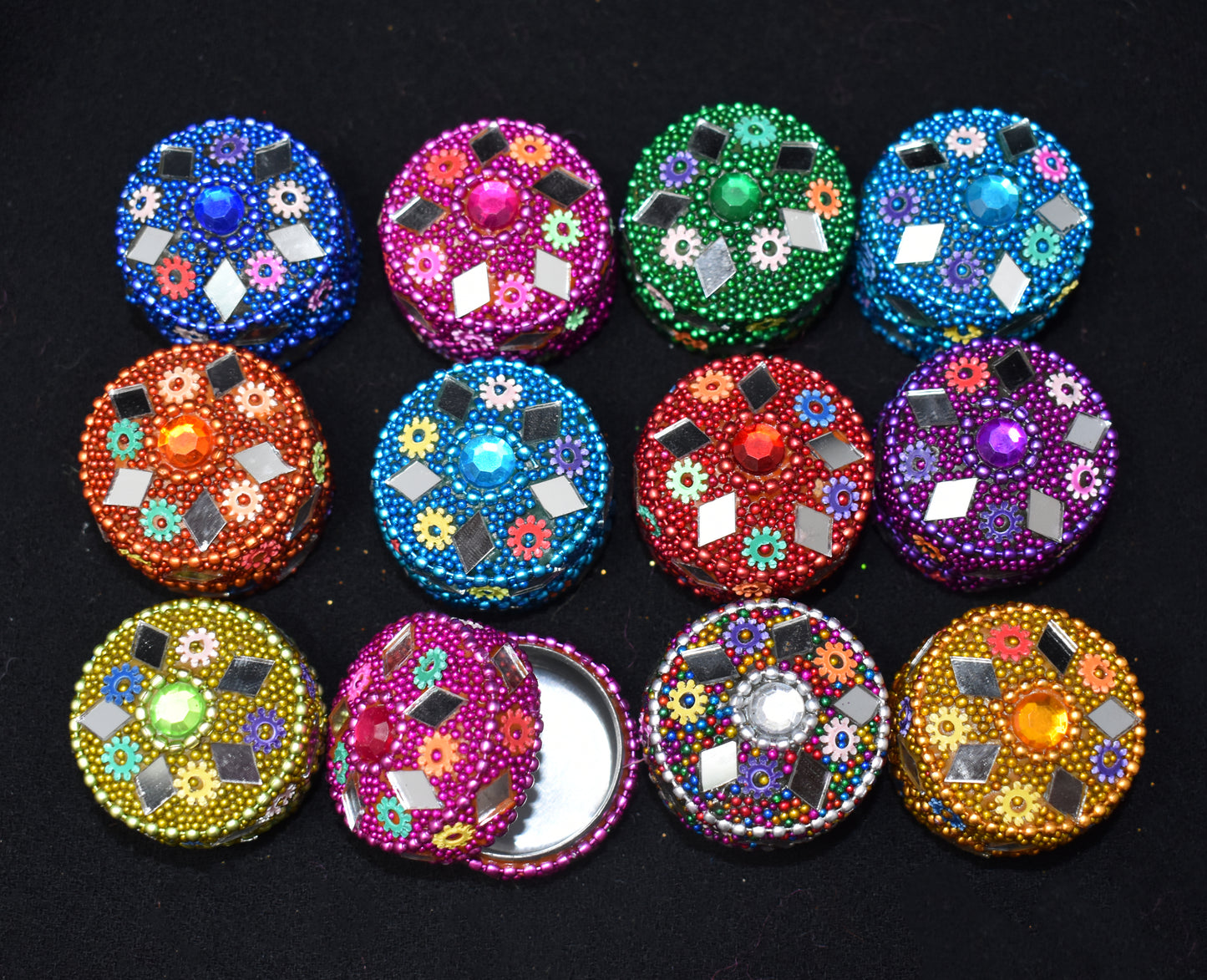 Rainbow Trinket Pill Boxes x 12
