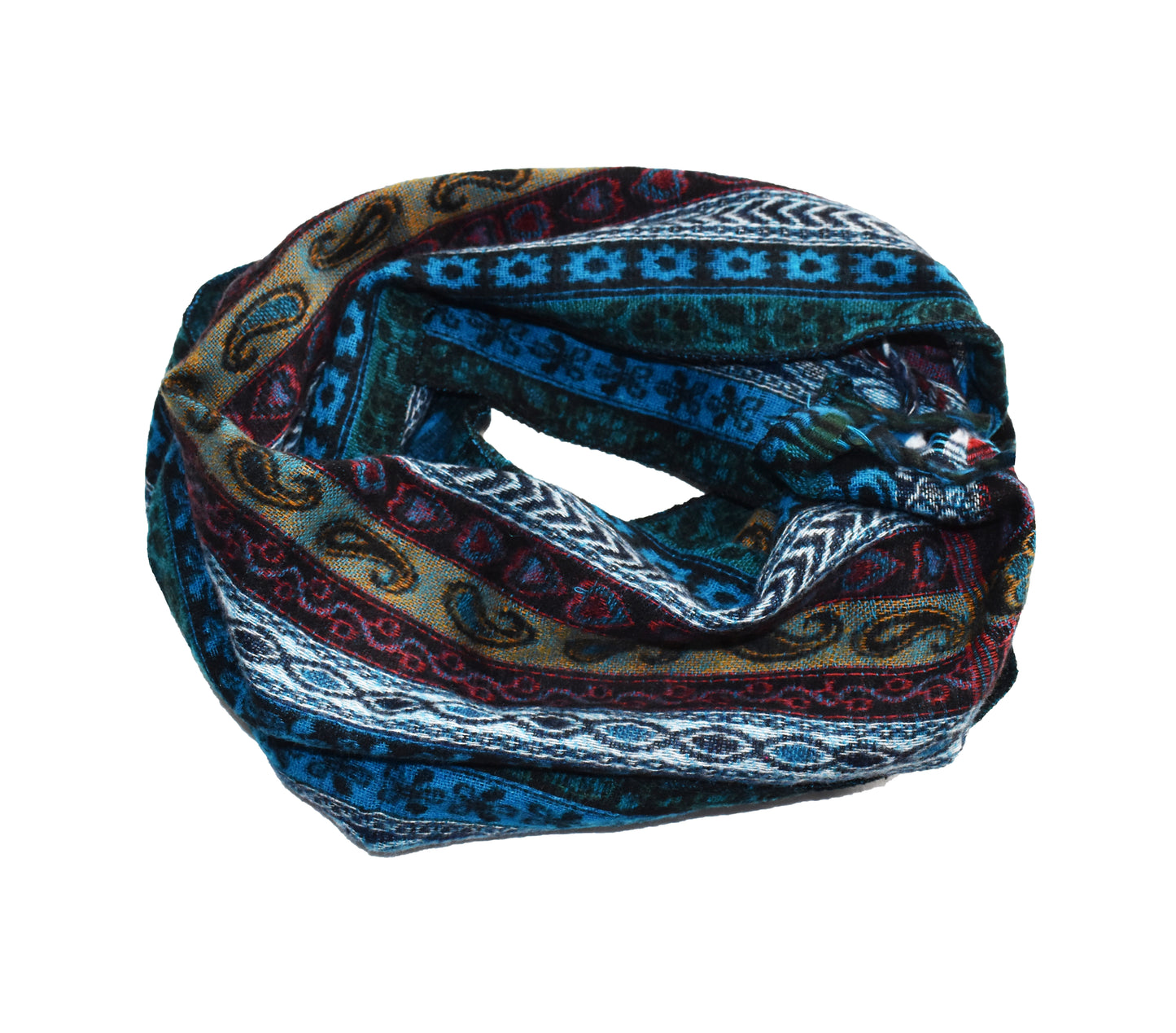 Paisley Stripe Fleece Scarf