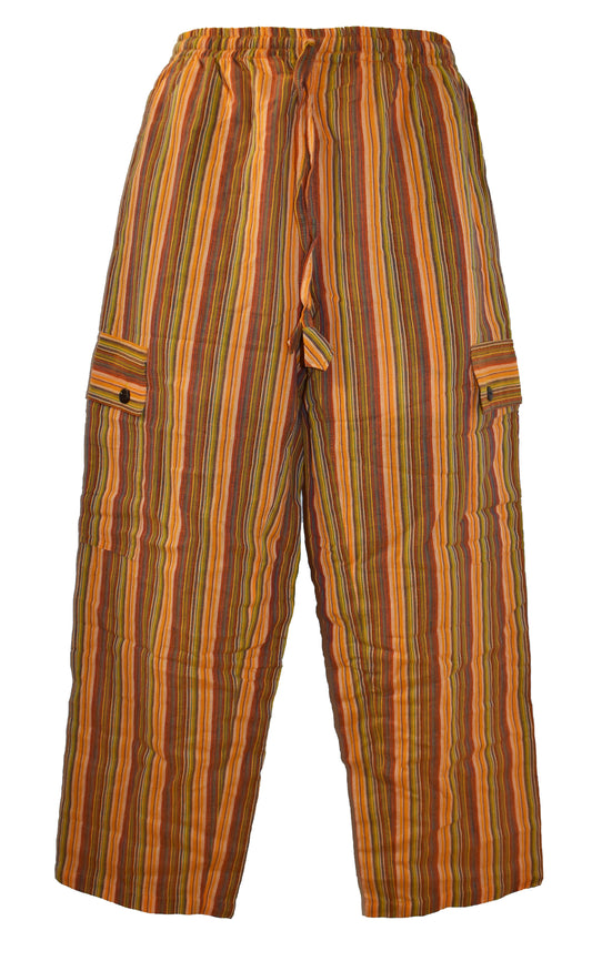 Classic Striped Cotton Cargo Trousers