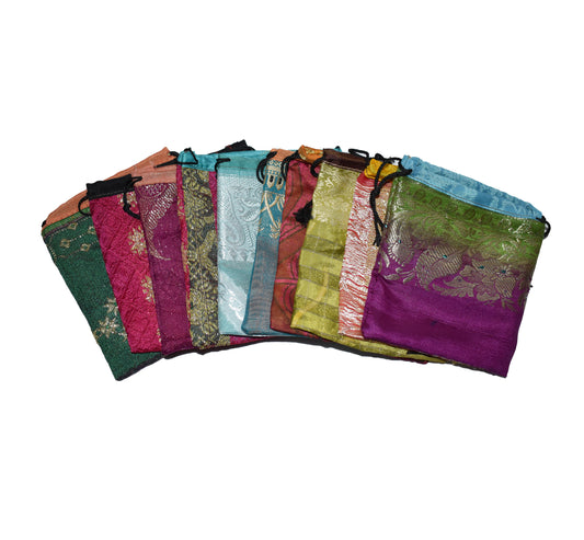 Small Sari Silk Gift Bags (A6)