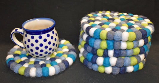 Large Teal Felt Ball Mat 20cm