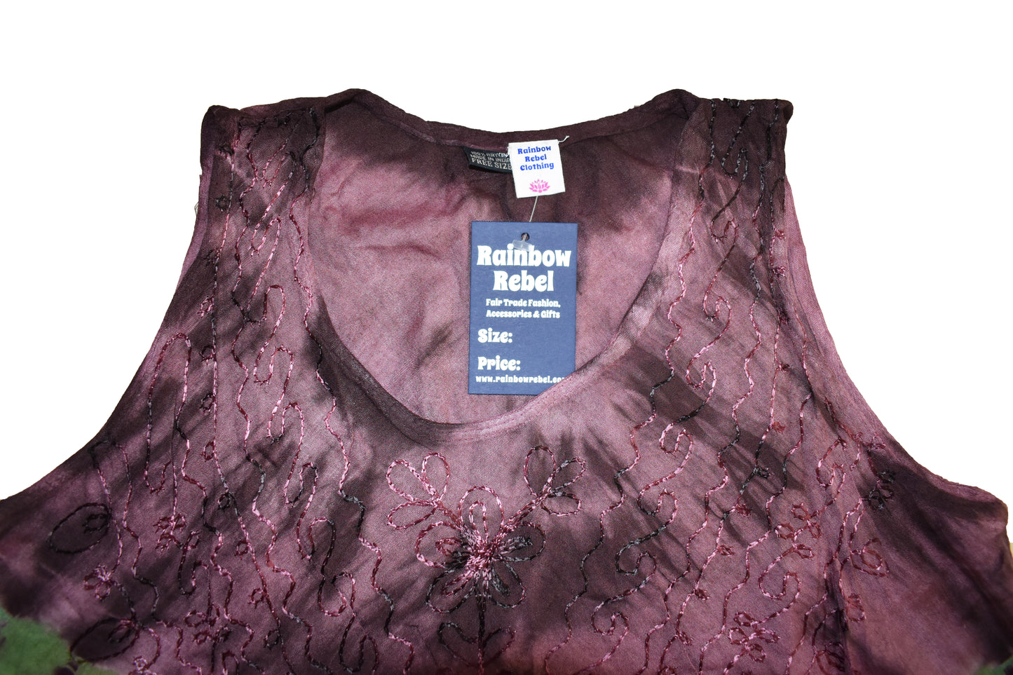 Tie Dye Embroidered Umbrella Dress