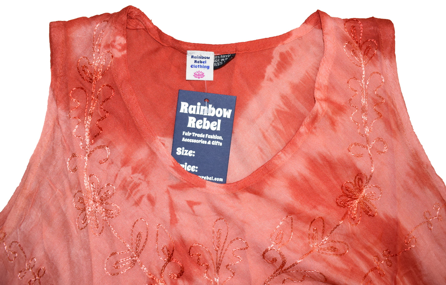Tie Dye Embroidered Umbrella Dress