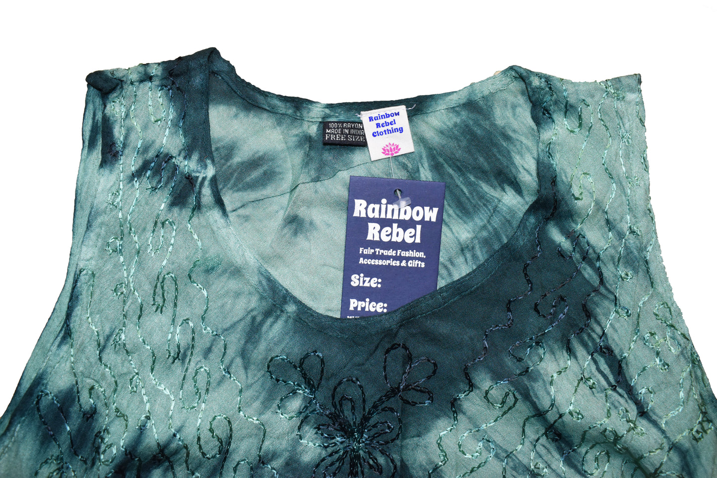 Tie Dye Embroidered Umbrella Dress