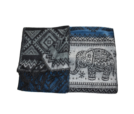 Elephant Pattern Fleece Scarf
