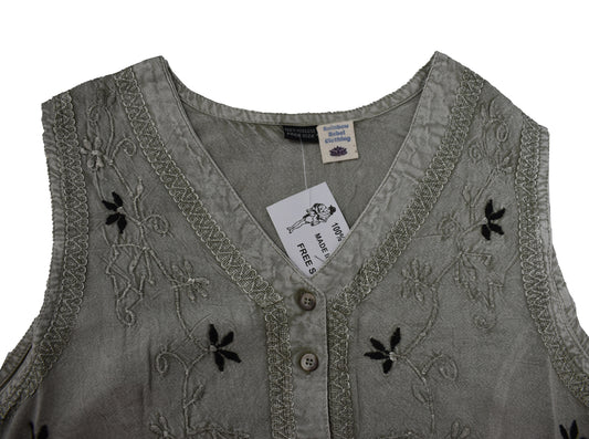 Embroidered Vest Top