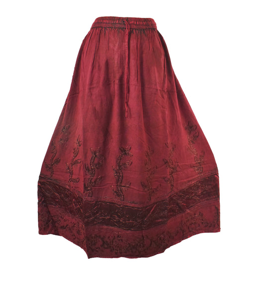 Embroidered Viscose Skirt