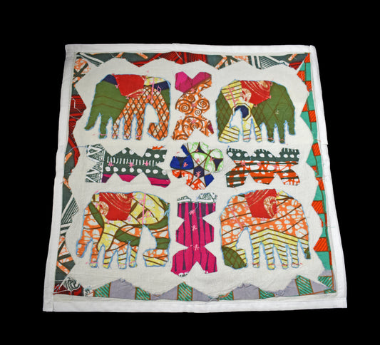 Elephant Pattern Recycled Fabric Cushion Covers