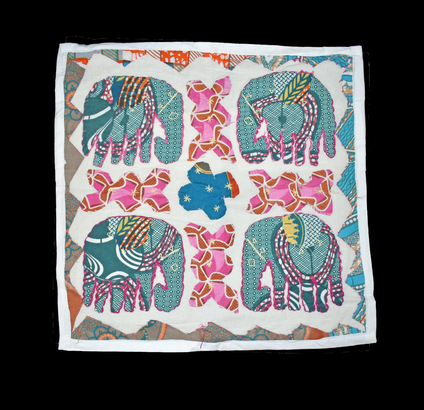 Elephant Pattern Recycled Fabric Cushion Covers