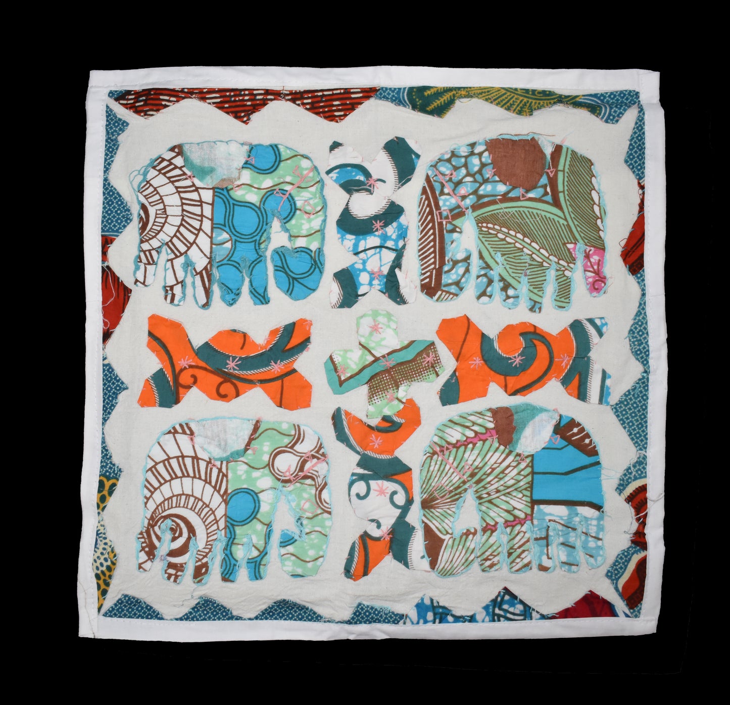 Elephant Pattern Recycled Fabric Cushion Covers