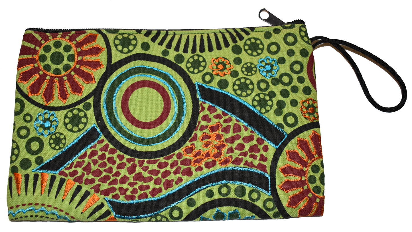 Large Printed & Embroidered Cotton Purse