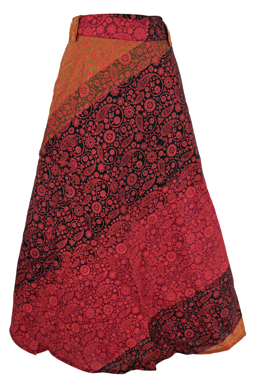 Floral Printed Cotton Wrap Skirt