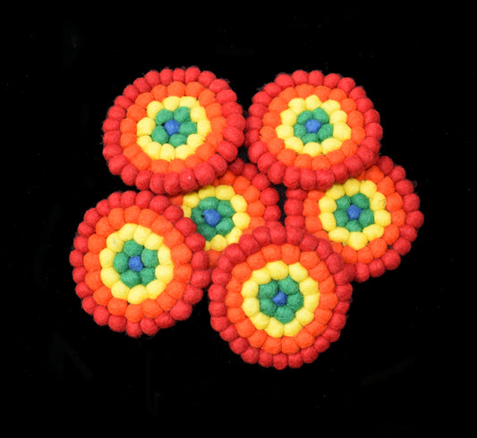 Rainbow Felt Coaster Mat 10cm