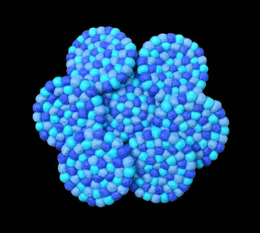 Blue Felt Coaster Mat 10cm