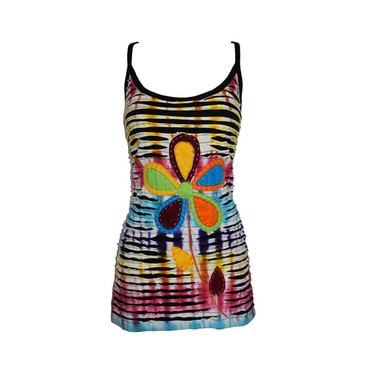 Tie Dye Razor Cut Vest Top - Plus Size