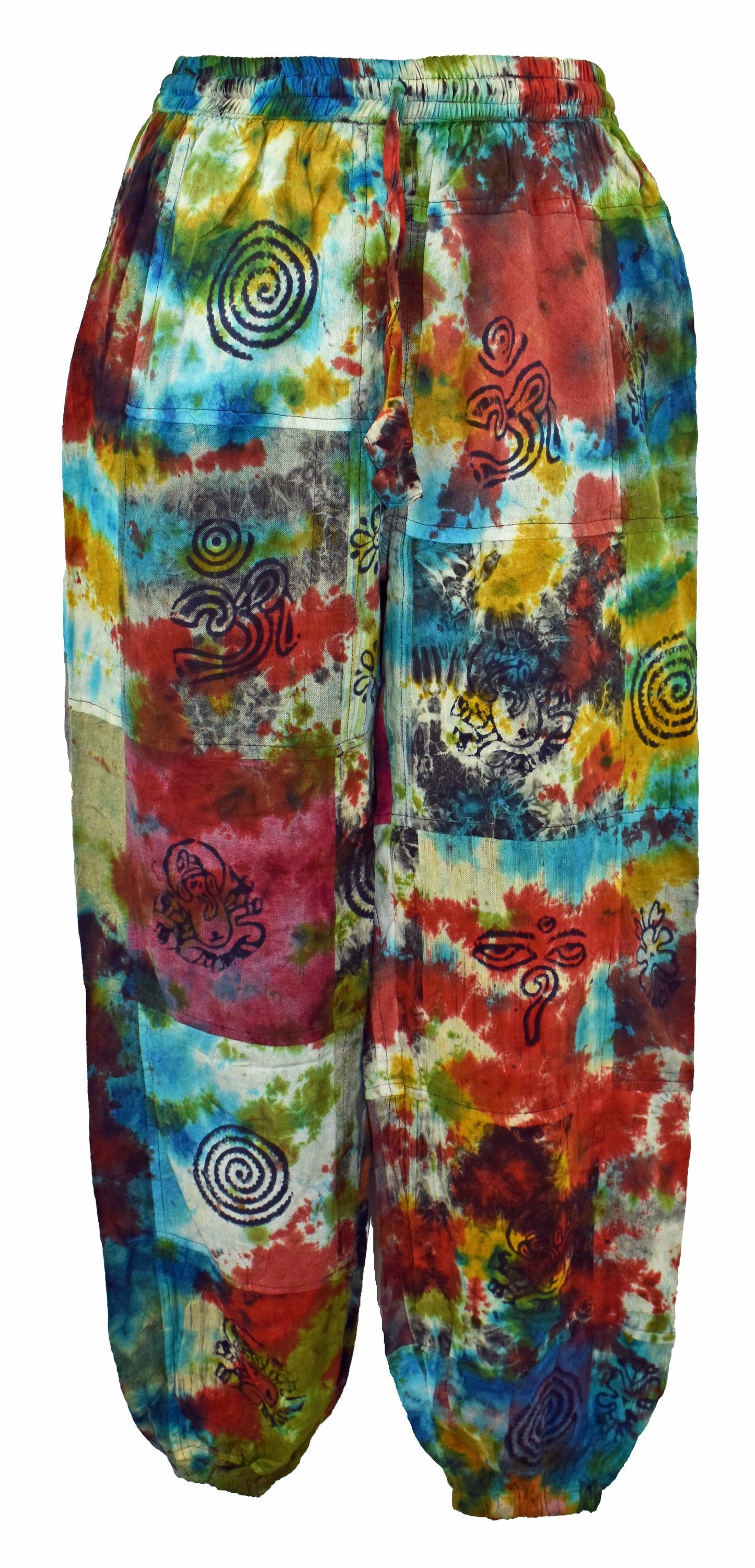 Patchwork Tie Dye Cargo Trousers