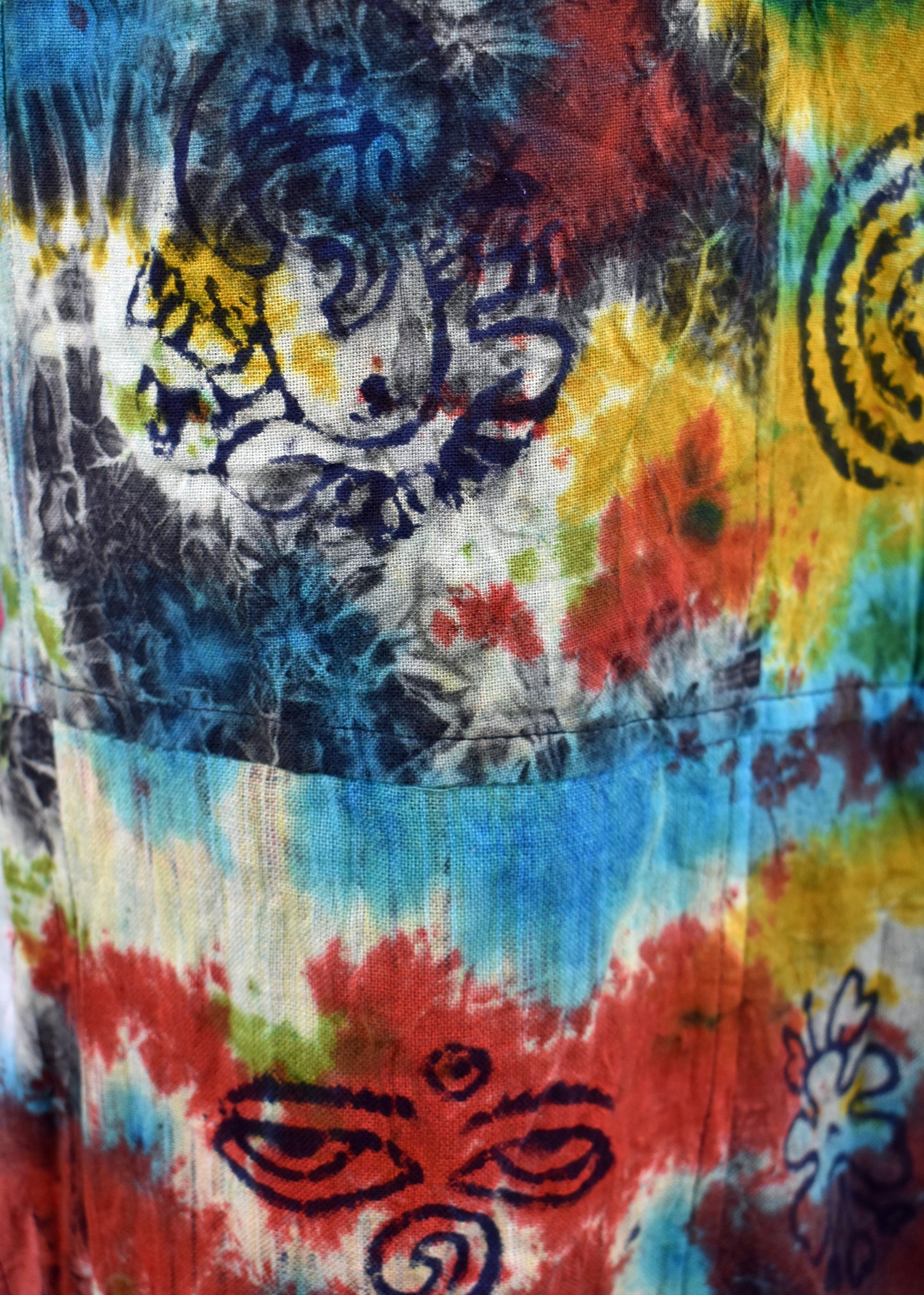 Patchwork Tie Dye Cargo Trousers