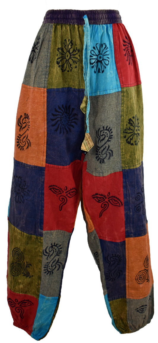 Patchwork Printed Harem Trousers