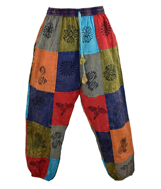 Patchwork Printed Harem Trousers