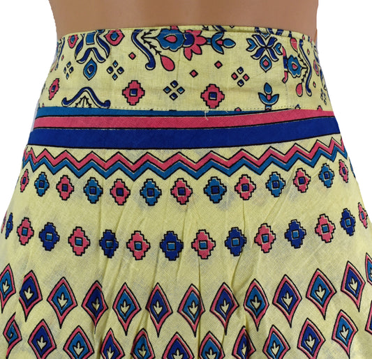 Hand Printed Cotton Wrap Skirt