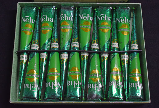 Neha Mehndi Natural Henna Cones - Box 12