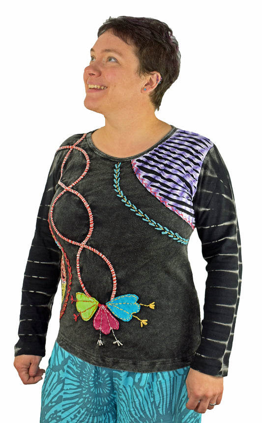 Long Sleeve Embroidered Top