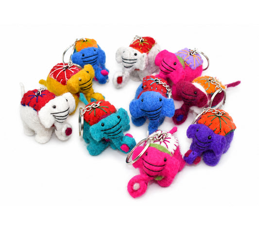 Felt Elephant Keyring