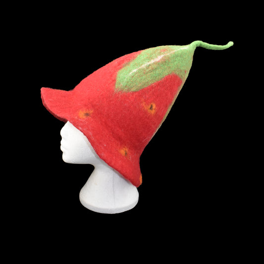 Felt Hat - Strawberry Cone