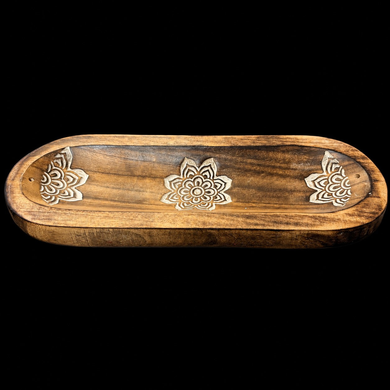 Large Wooden Incense Ash Catchers - Flowers