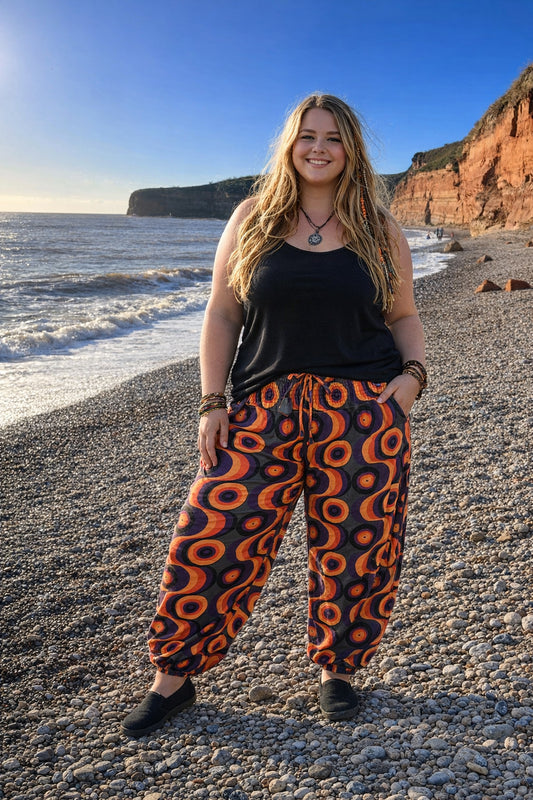 Geometric Print Cotton Harems