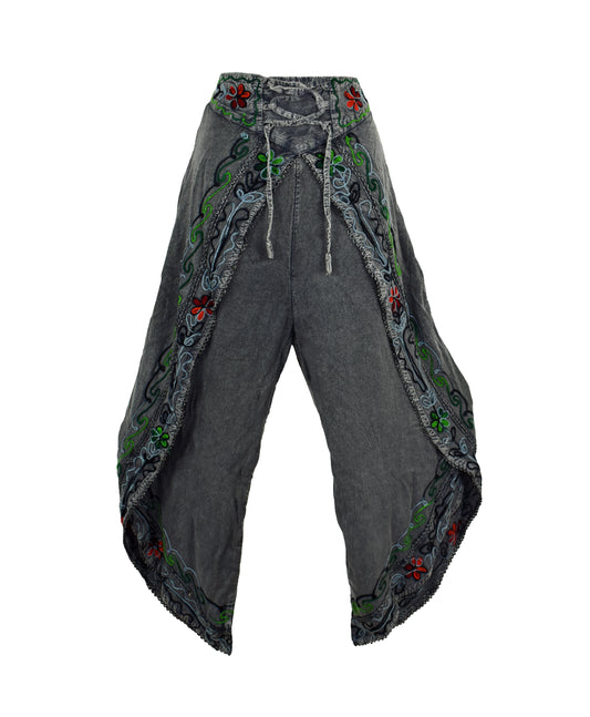 Embroidered Fisherman Style Trousers
