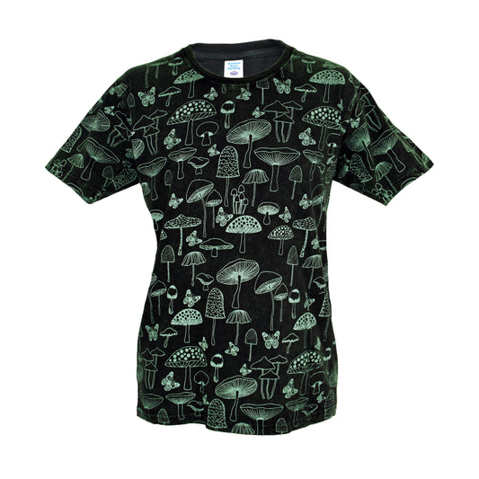 Hand Printed Stonewashed Mushroom T-Shirt