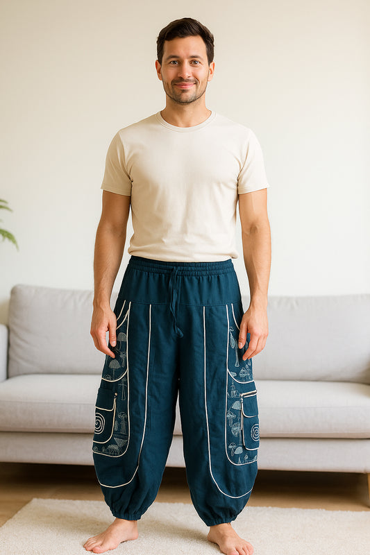 Mushroom Print Harem Trousers