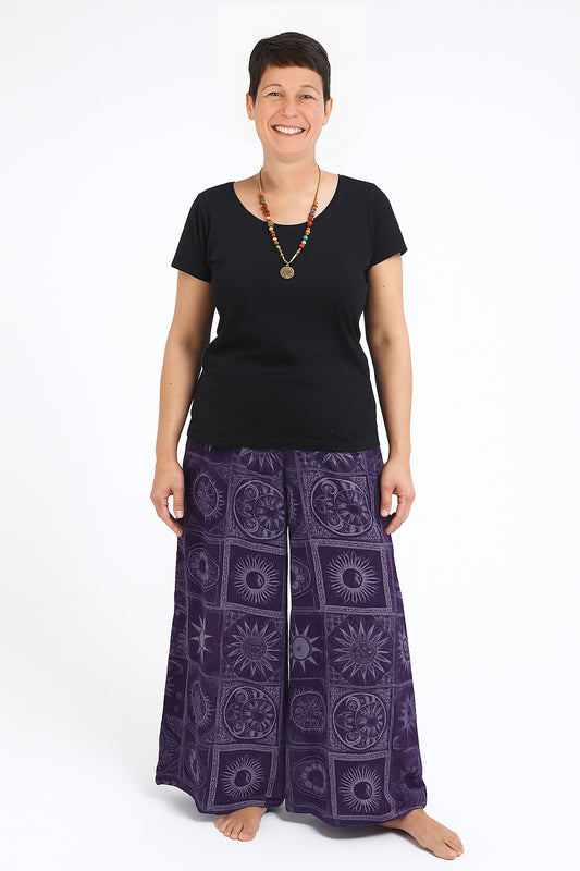 Celestial Print Palazzo Trousers